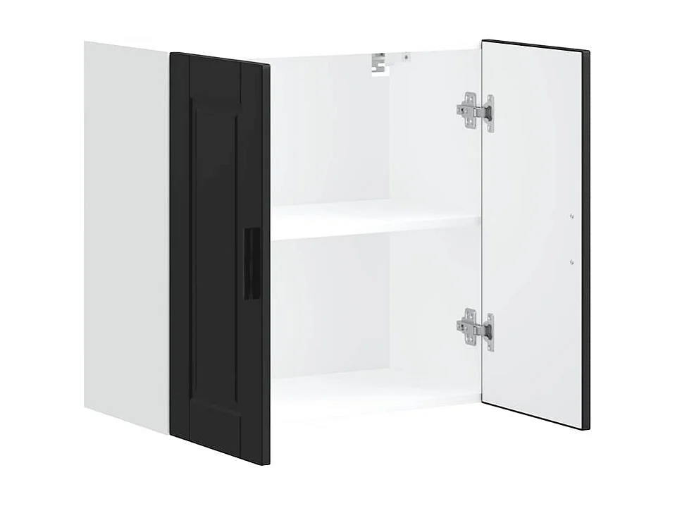 Armoire murale de cuisine Porto noir bois d'ingénierie