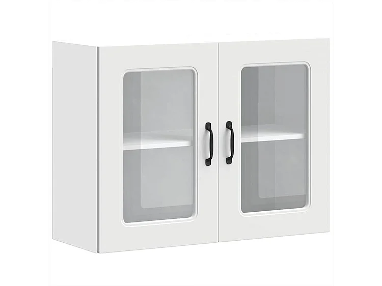Armoire murale de cuisine avec porte en verre Kalmar blanc