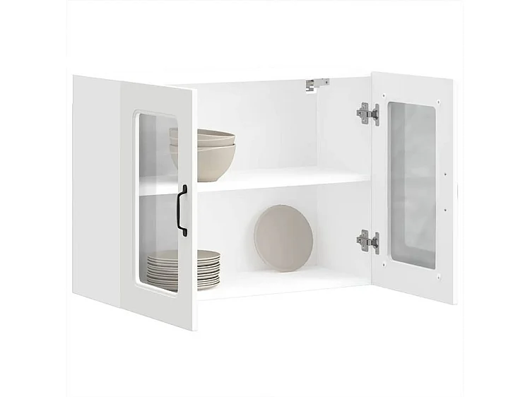 Armoire murale de cuisine avec porte en verre Kalmar blanc