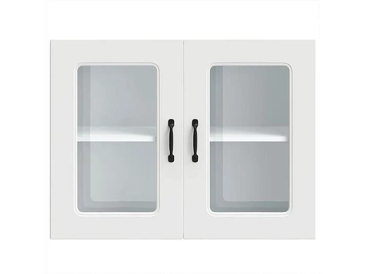 Armoire murale de cuisine avec porte en verre Kalmar blanc