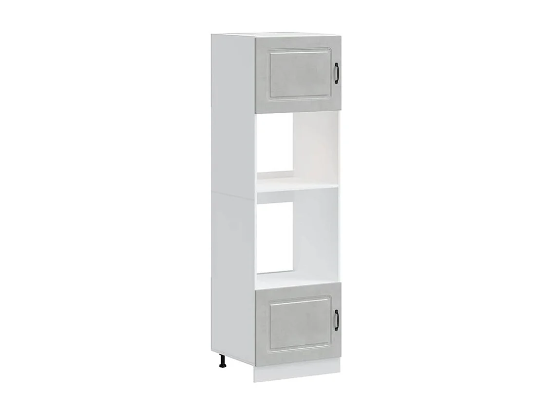 Armoire de four 2 pc Lucca gris béton bois d'ingénierie