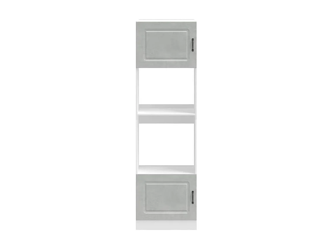 Armoire de four 2 pc Lucca gris béton bois d'ingénierie