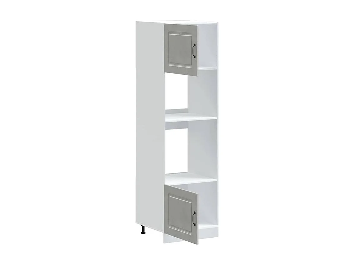 Armoire de four 2 pc Lucca gris béton bois d'ingénierie