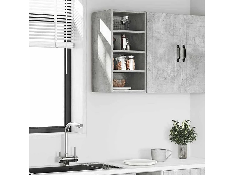 Armoire suspendue gris béton 30x29,5x60 bois d'ingénierie