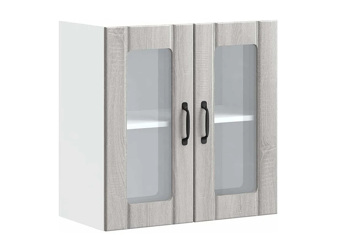 Armoire murale de cuisine et porte en verre Lucca sonoma gris