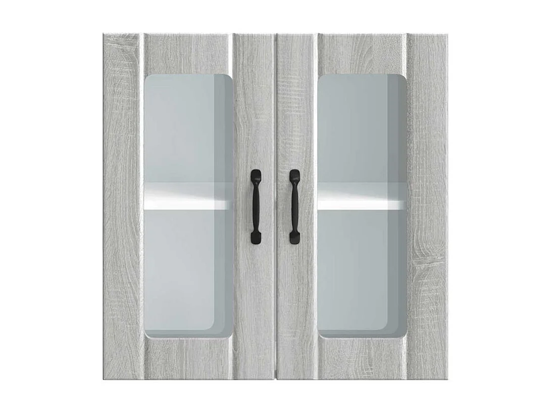 Armoire murale de cuisine et porte en verre Lucca sonoma gris