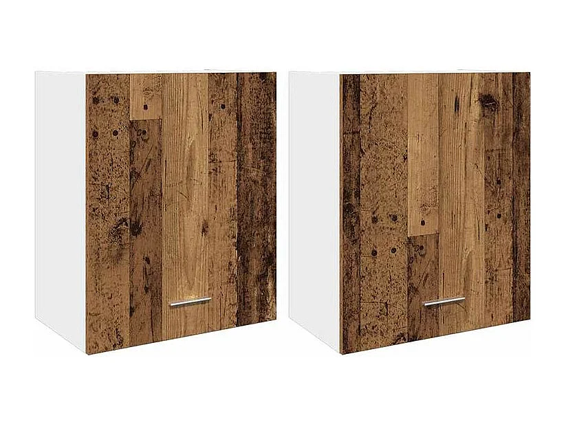 Armoire suspendue 2 pc vieux bois 50x31x60 bois ingénierie