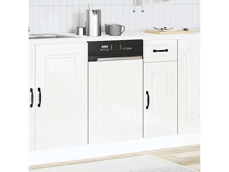 Panneau de lave-vaisselle Kalmar blanc brillant 45x1,5x67