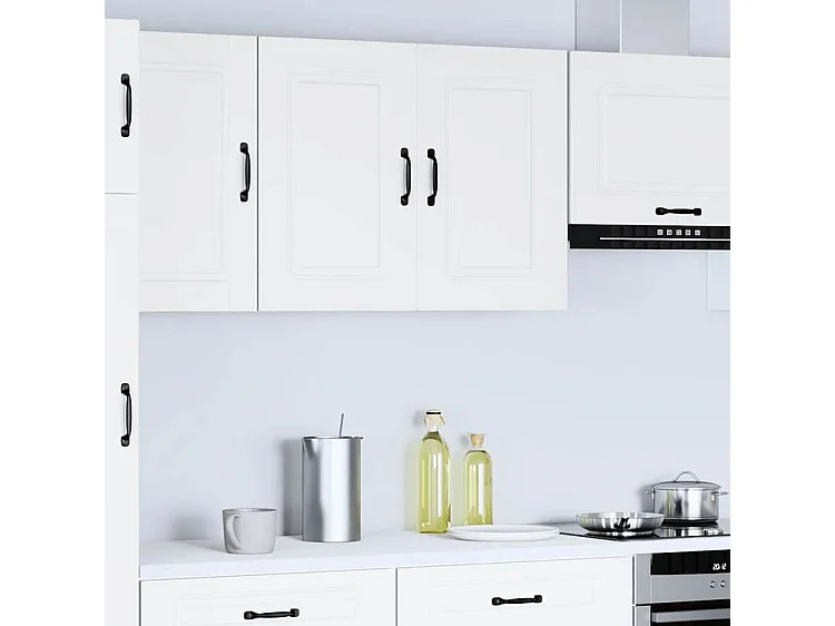 Armoire murale de cuisine Kalmar blanc bois d'ingénierie