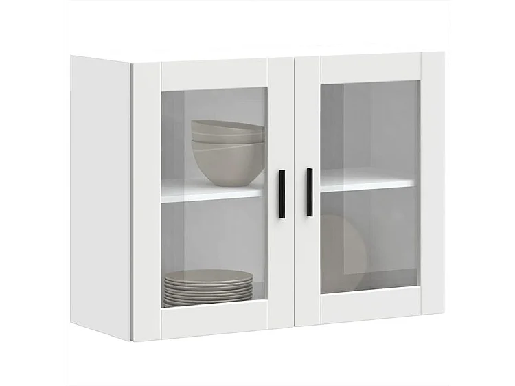 Armoire murale de cuisine avec porte en verre Porto blanc