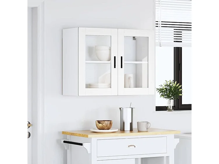 Armoire murale de cuisine avec porte en verre Porto blanc