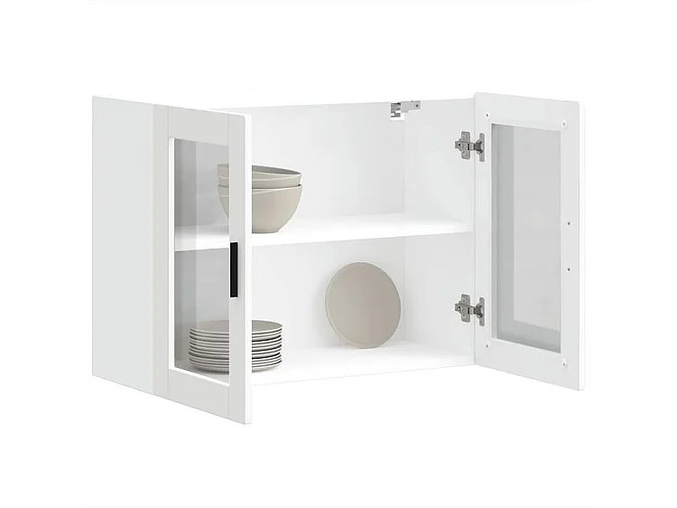 Armoire murale de cuisine avec porte en verre Porto blanc