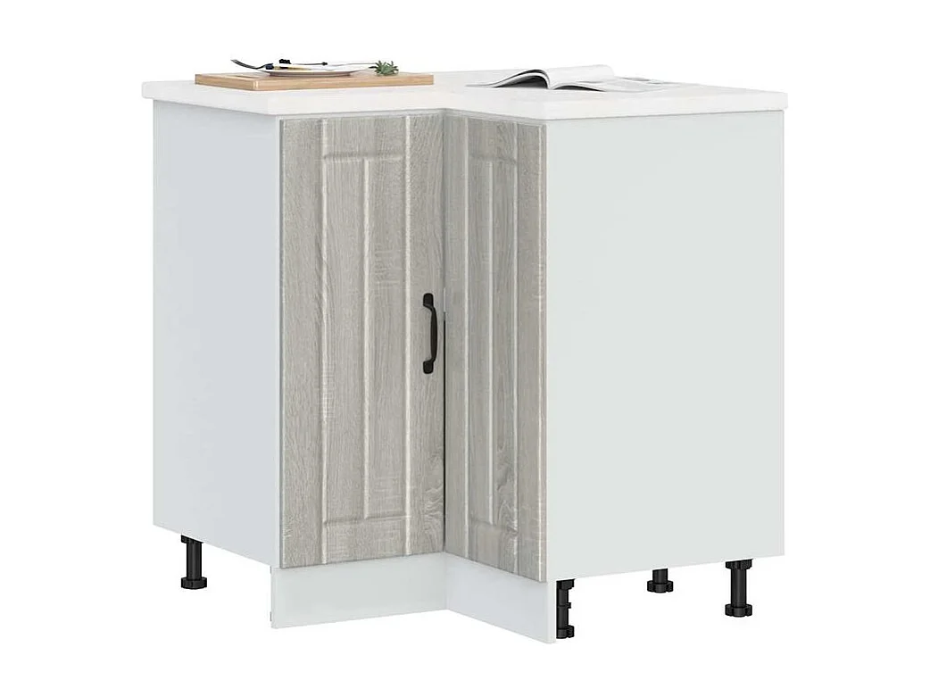 Armoire d'angle de cuisine Lucca sonoma gris bois d'ingénierie