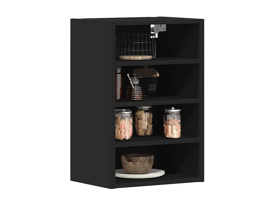 Armoire suspendue noir 40x29,5x60 bois d'ingénierie