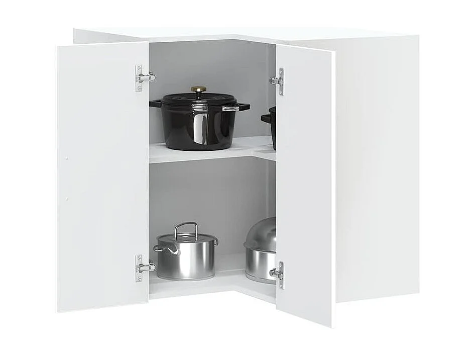 Armoire d'angle murale de cuisine Porto blanc bois d'ingénierie
