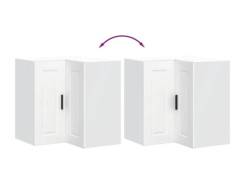 Armoire d'angle murale de cuisine Porto blanc bois d'ingénierie