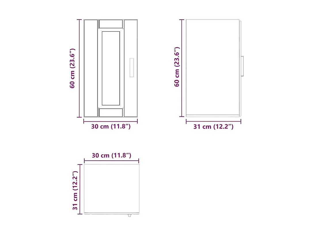 Armoire murale de cuisine Porto blanc bois d'ingénierie
