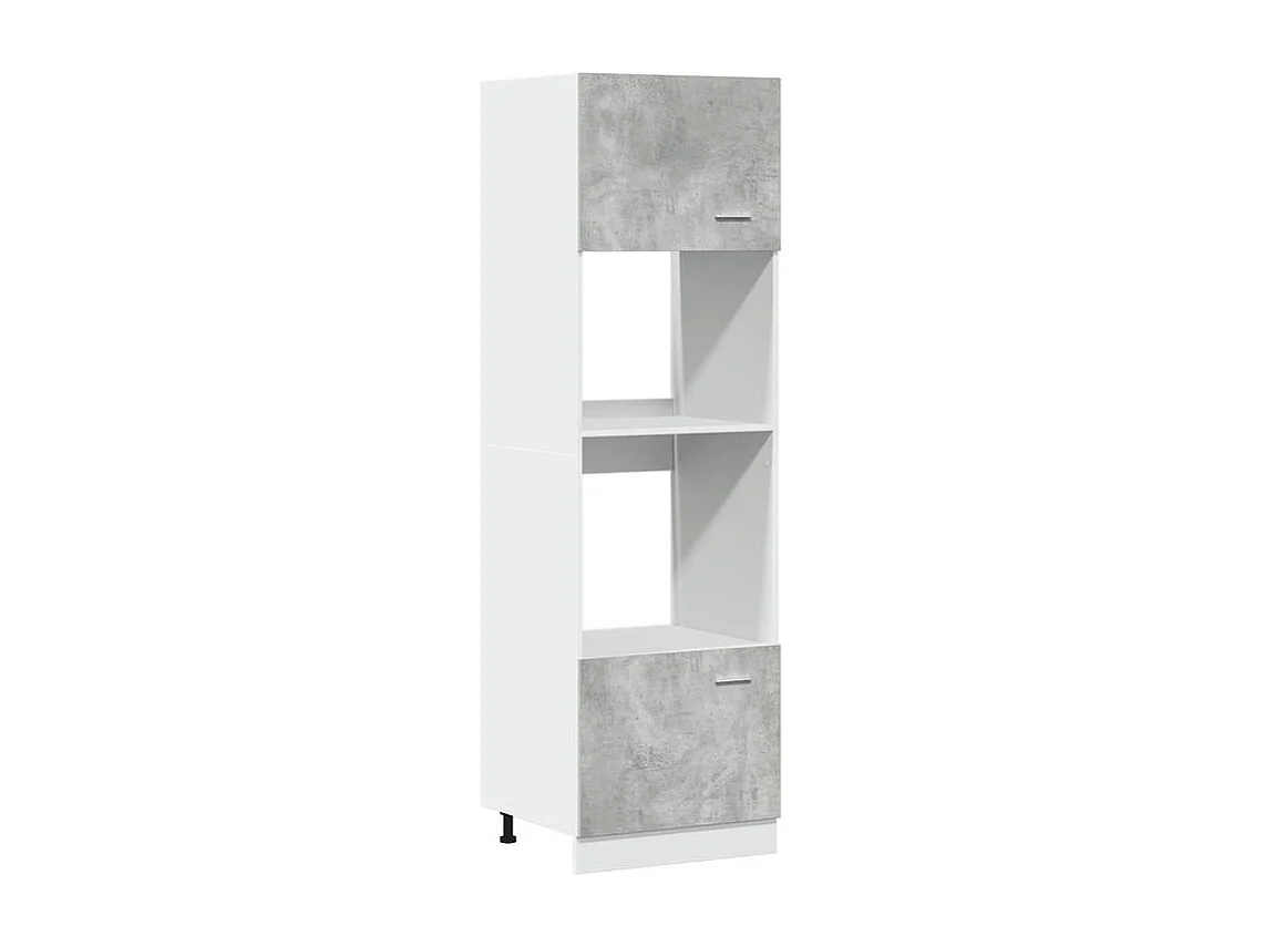 Armoire à micro-onde Gris béton 60x57x207