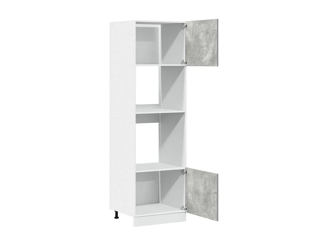 Armoire à micro-onde Gris béton 60x57x207