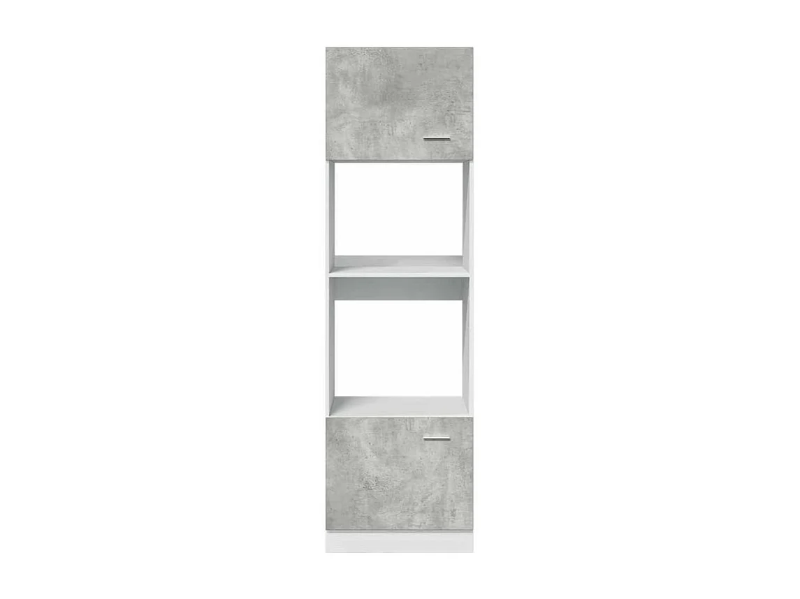 Armoire à micro-onde Gris béton 60x57x207