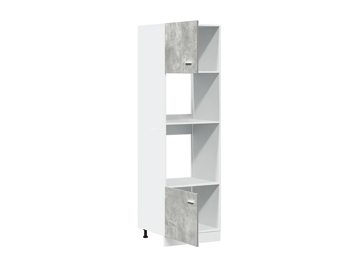 Armoire à micro-onde Gris béton 60x57x207