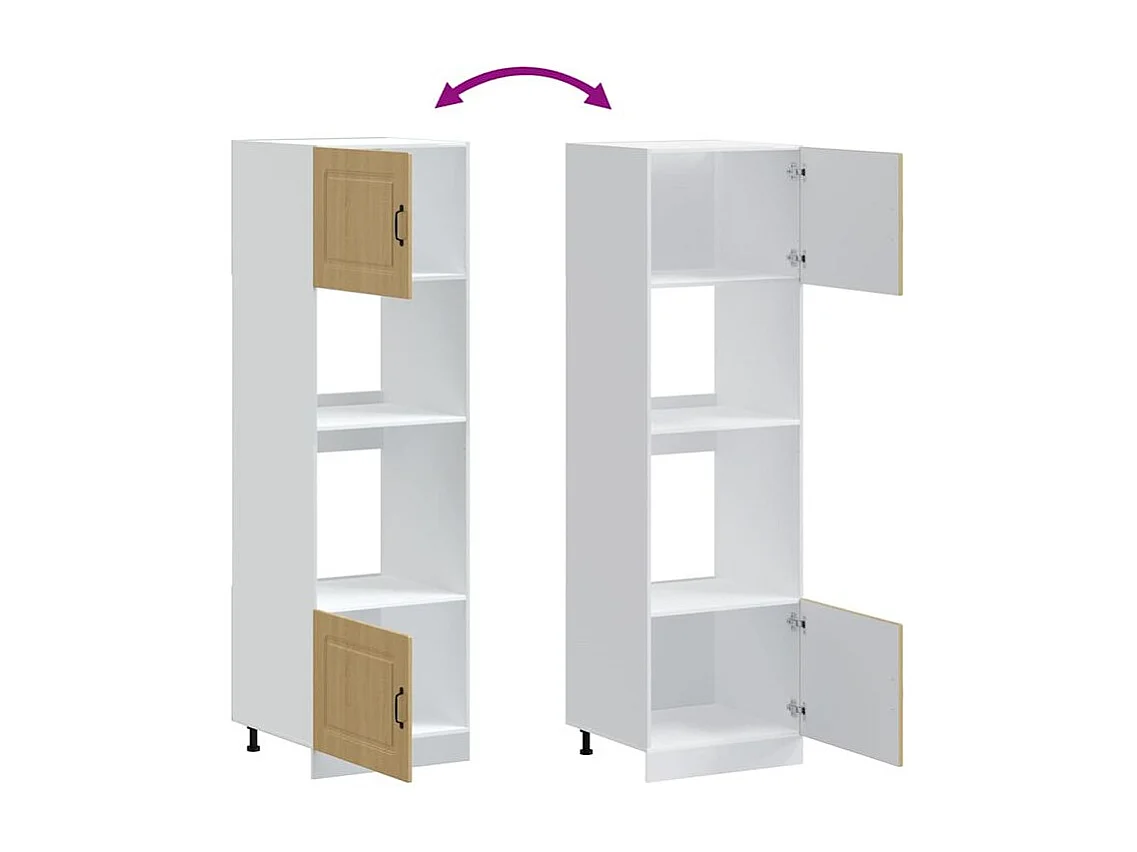 Armoire de four 2 pc Lucca chêne sonoma bois d'ingénierie