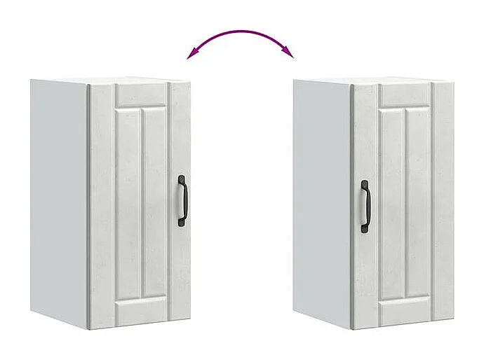 Armoire murale de cuisine Lucca gris béton bois ingénierie