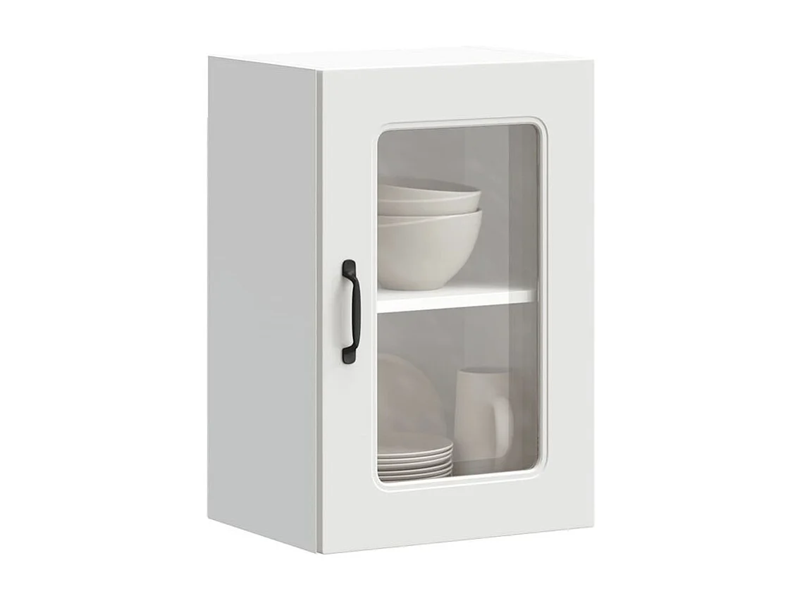 Armoire murale de cuisine avec porte en verre Kalmar blanc