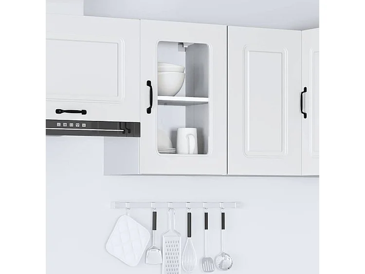 Armoire murale de cuisine avec porte en verre Kalmar blanc