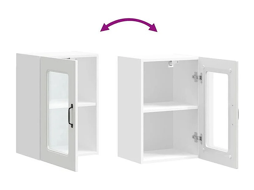 Armoire murale de cuisine avec porte en verre Kalmar blanc