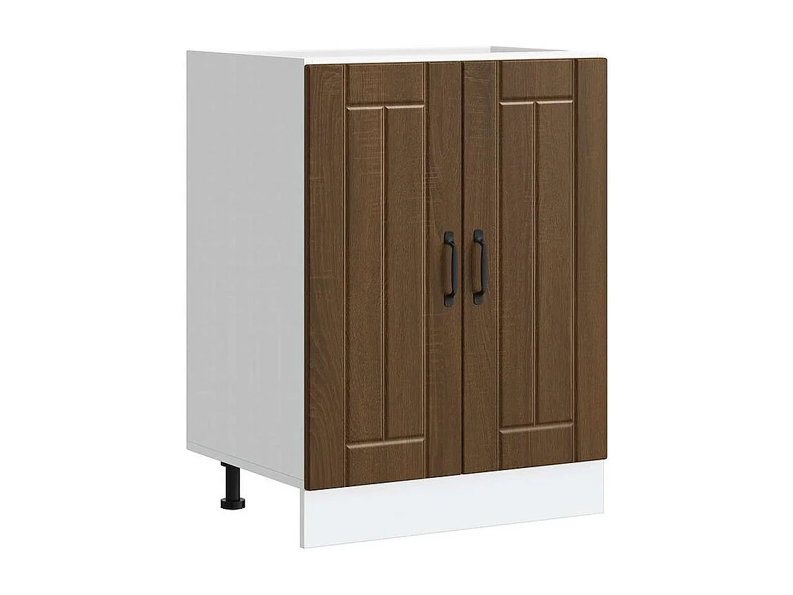 Meuble de base de lavabo Lucca chêne marron bois d'ingénierie