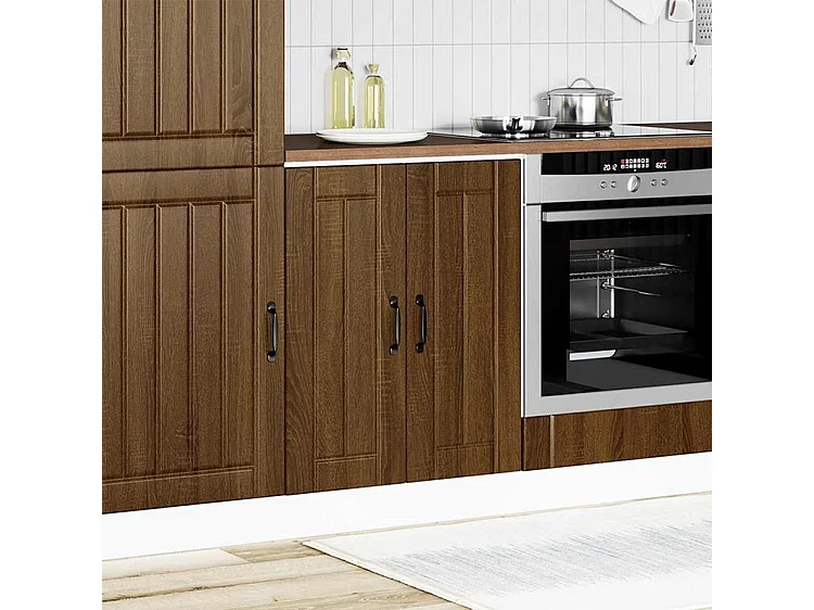 Meuble de base de lavabo Lucca chêne marron bois d'ingénierie