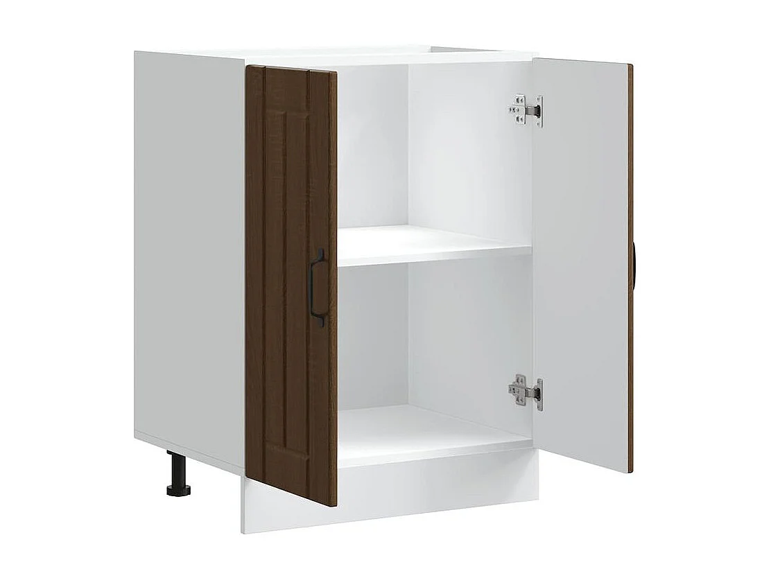 Meuble de base de lavabo Lucca chêne marron bois d'ingénierie