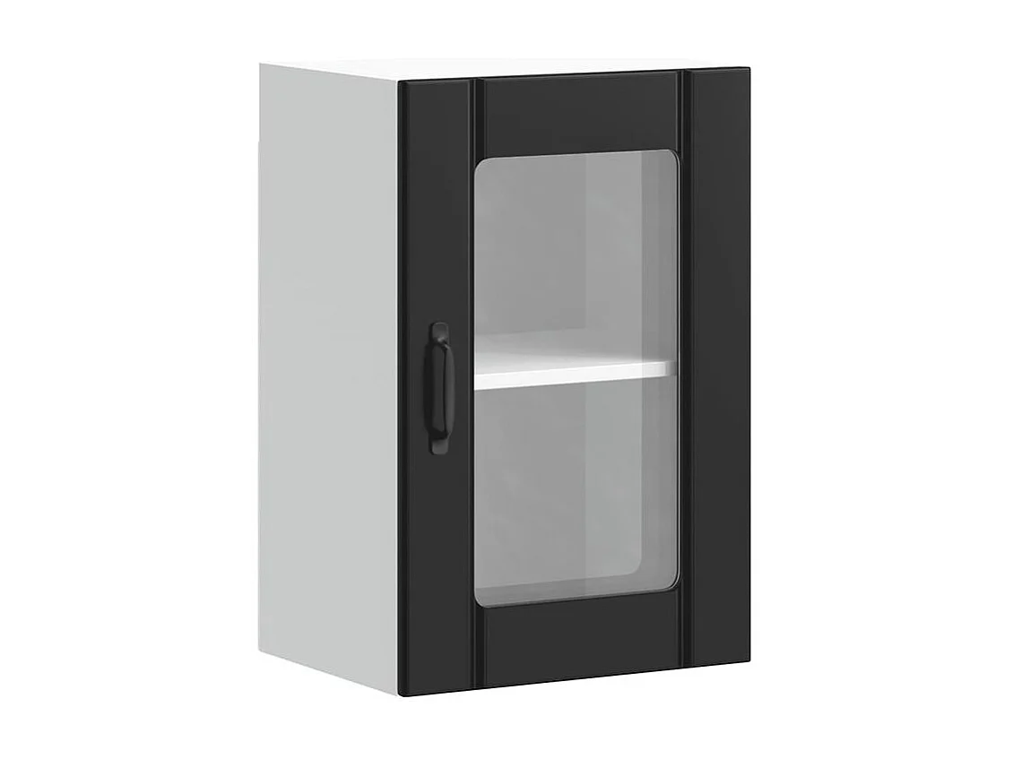 Armoire murale de cuisine avec porte en verre Lucca noir