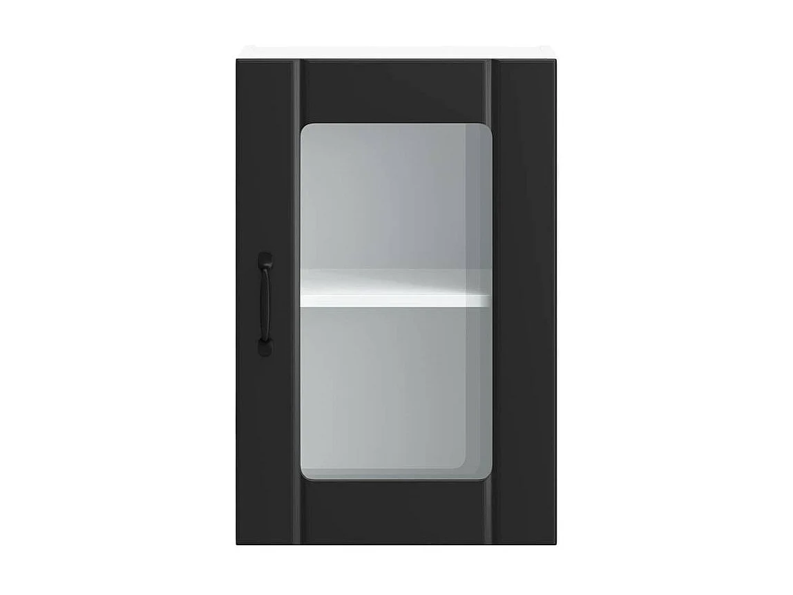 Armoire murale de cuisine avec porte en verre Lucca noir