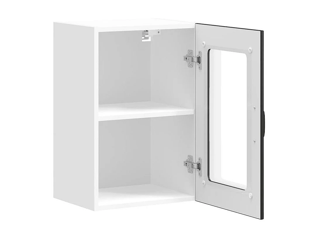 Armoire murale de cuisine avec porte en verre Lucca noir