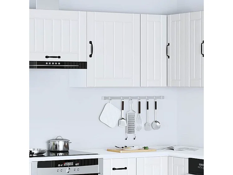 Armoire murale de cuisine Lucca blanc bois d'ingénierie