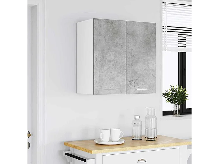 Armoire murale cuisine gris béton 60x31x60 bois d'ingénierie