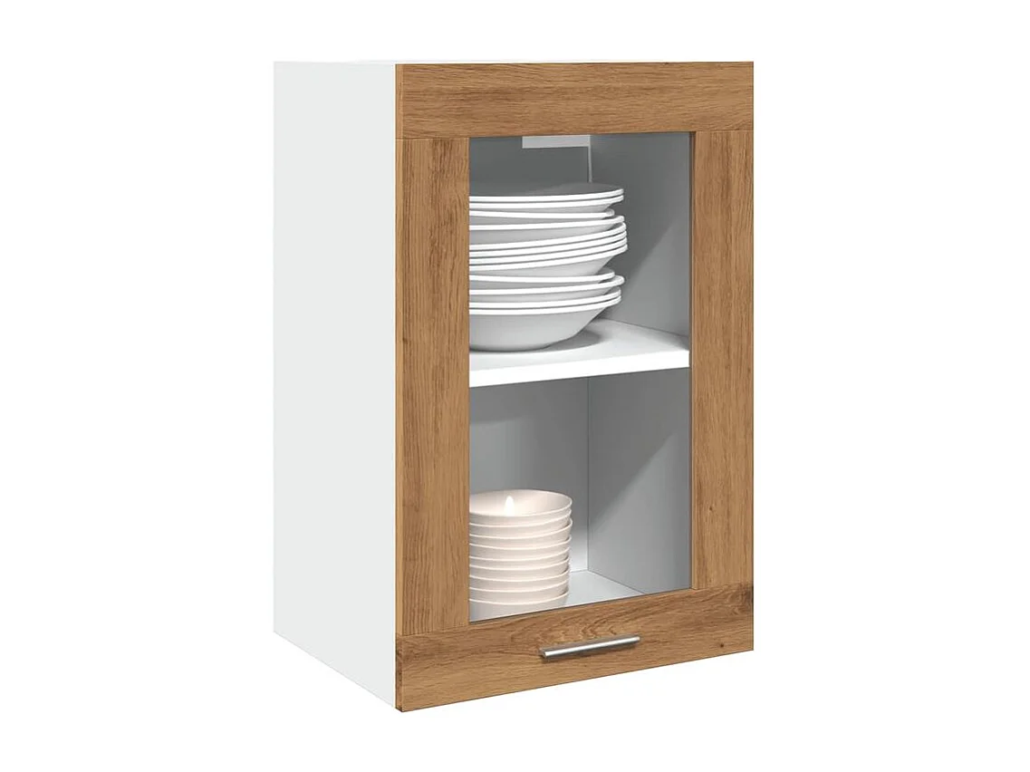 Armoire vitrée suspendue chêne artisanal 40x31x60
