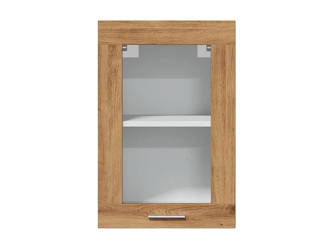 Armoire vitrée suspendue chêne artisanal 40x31x60