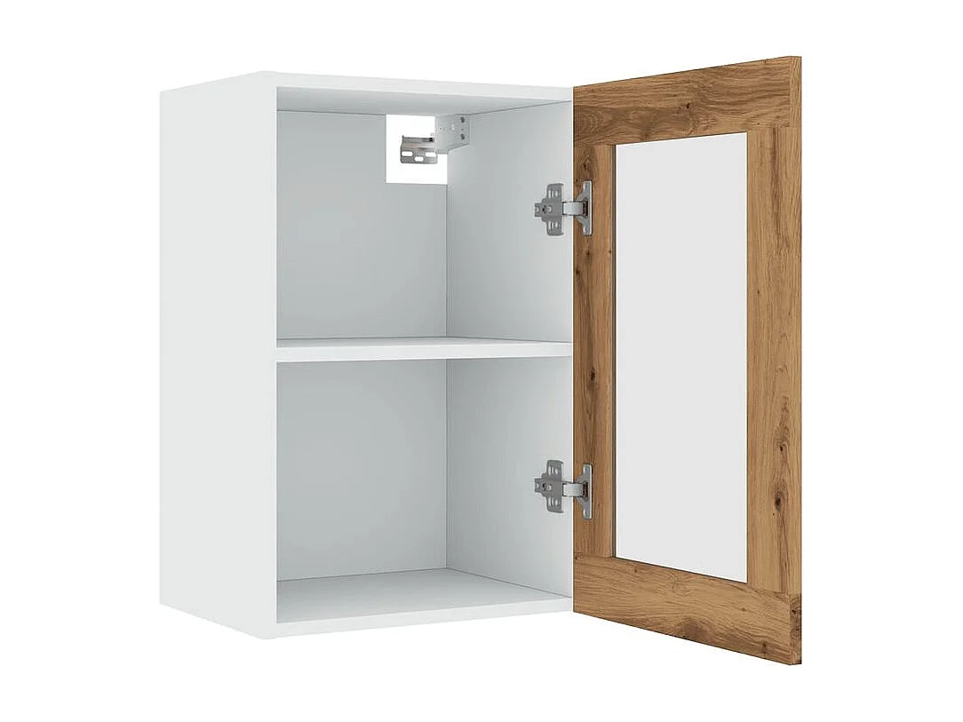Armoire vitrée suspendue chêne artisanal 40x31x60