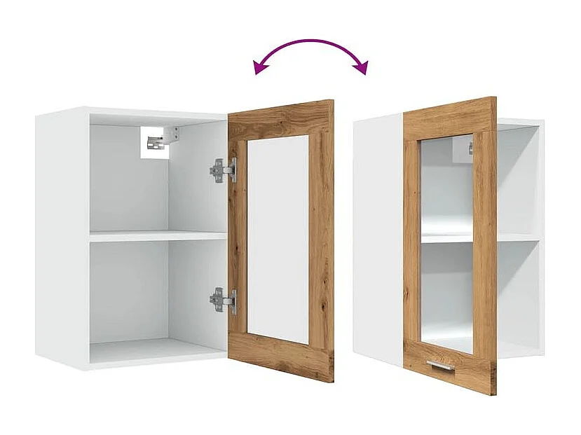 Armoire vitrée suspendue chêne artisanal 40x31x60