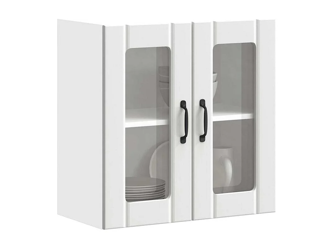 Armoire murale de cuisine avec porte en verre Lucca blanc