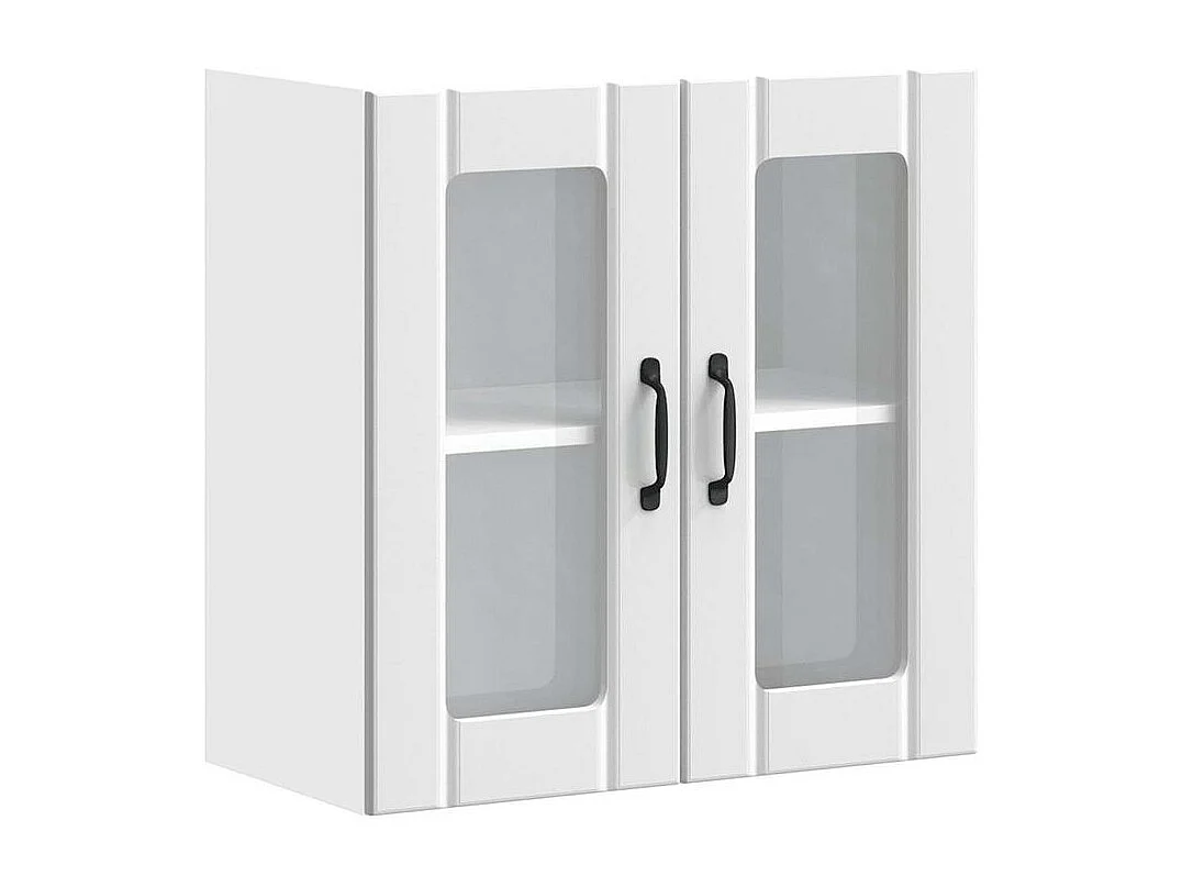 Armoire murale de cuisine avec porte en verre Lucca blanc