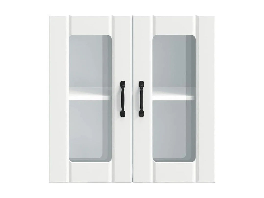 Armoire murale de cuisine avec porte en verre Lucca blanc
