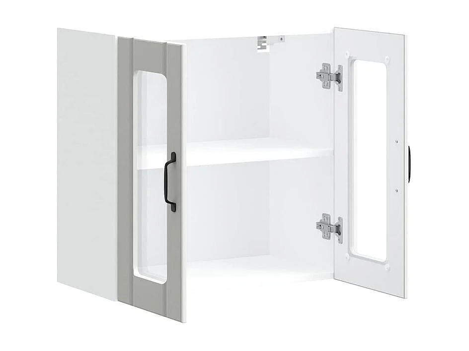 Armoire murale de cuisine avec porte en verre Lucca blanc