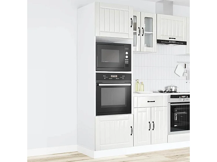 Armoire de four 2 pc Kalmar blanc brillant bois d'ingénierie