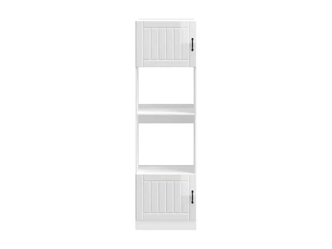Armoire de four 2 pc Kalmar blanc brillant bois d'ingénierie