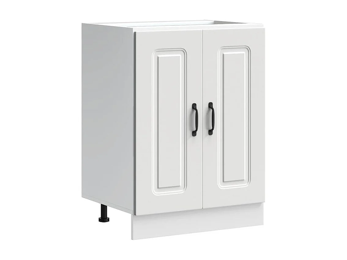 Meuble bas pour évier Kalmar blanc 60x46x81,5 bois ingénierie