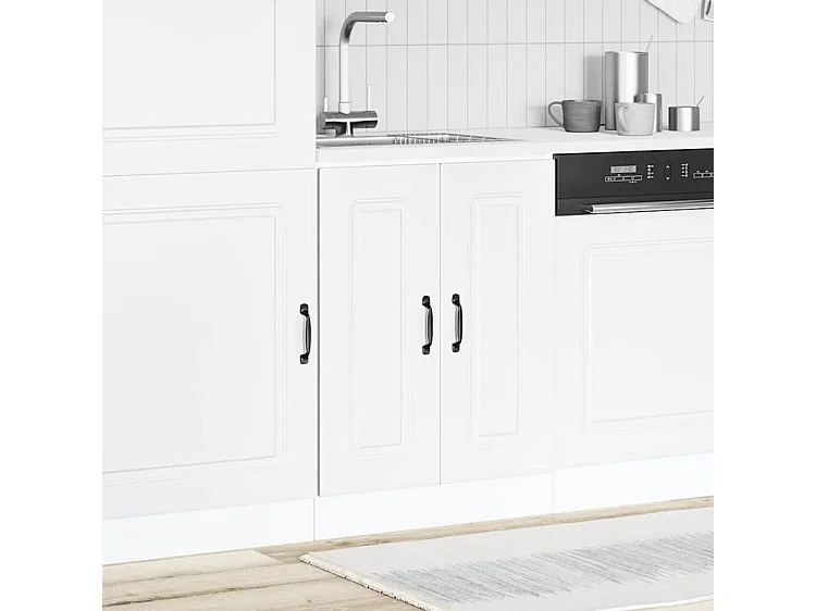 Meuble bas pour évier Kalmar blanc 60x46x81,5 bois ingénierie